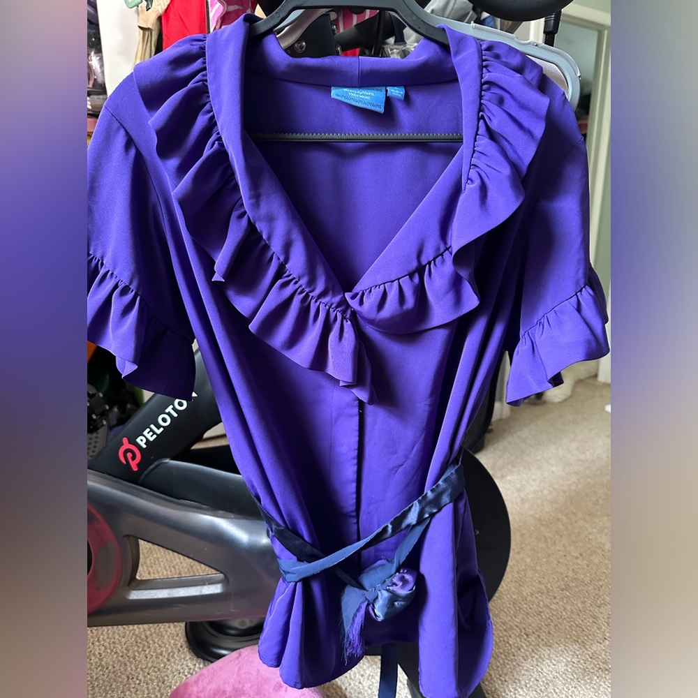 Vera Wang purple blouse with belt. Vibrant purple. First kohls collection.